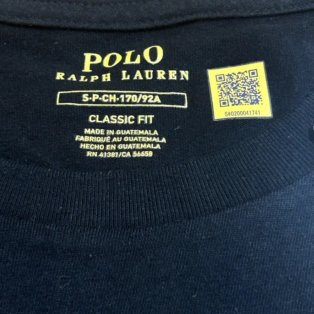 Polo Ralph Lauren Shirt Mens S Black Classic Fit Crew Neck Logo Pony T-Shirt NWT